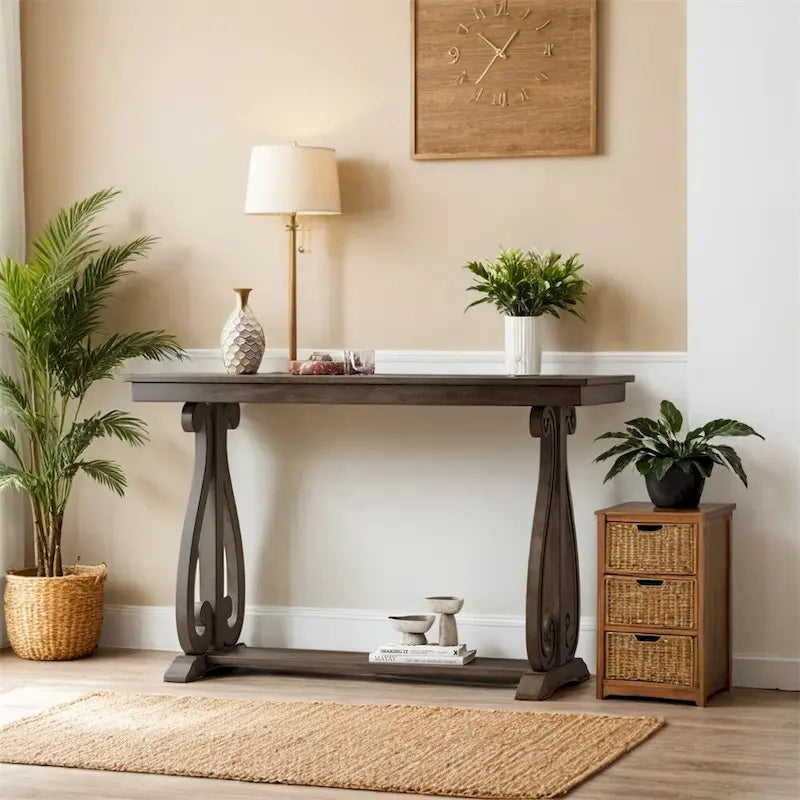 48 Inch Rustic Farmhouse Entryway Console Table