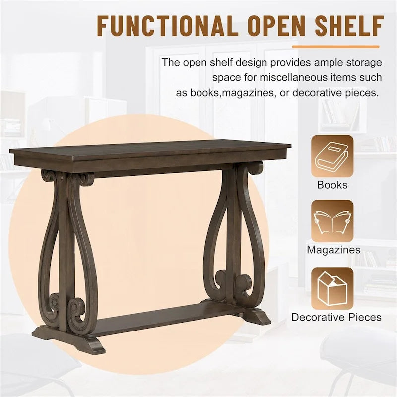 48 Inch Rustic Farmhouse Entryway Console Table