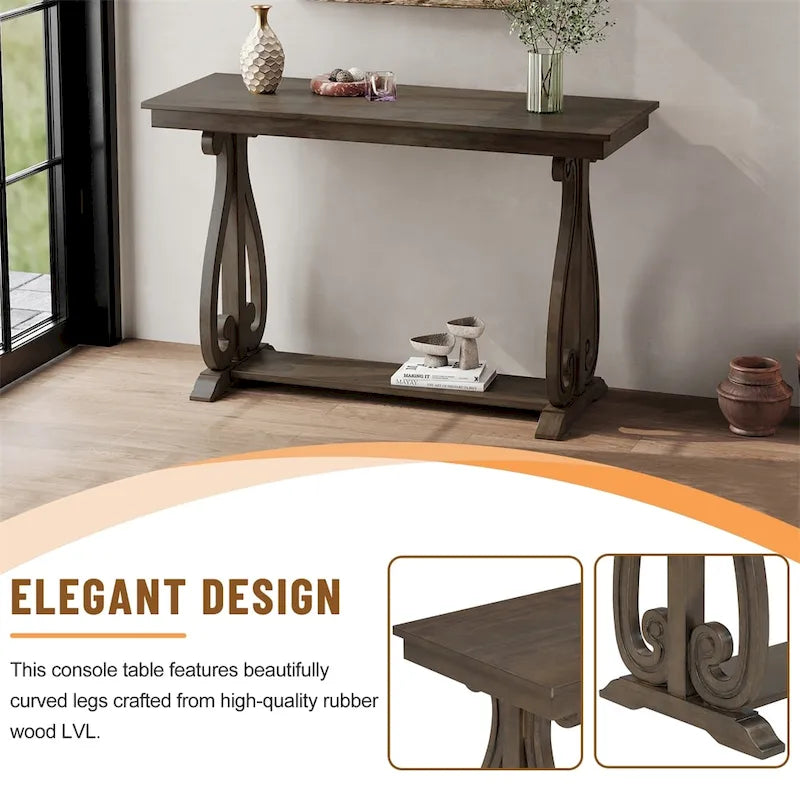 48 Inch Rustic Farmhouse Entryway Console Table