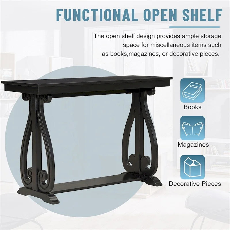 48 Inch Rustic Farmhouse Entryway Console Table