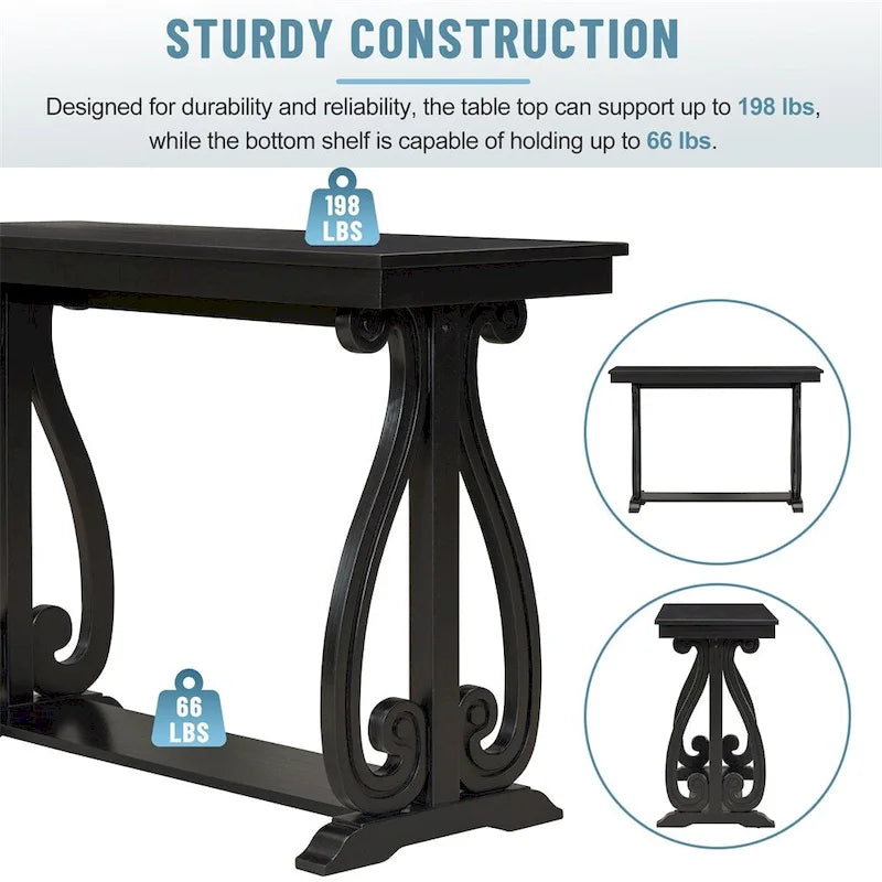 48 Inch Rustic Farmhouse Entryway Console Table