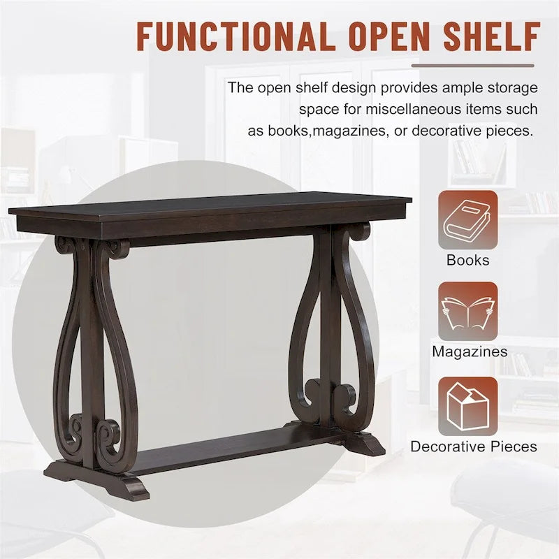 48 Inch Rustic Farmhouse Entryway Console Table