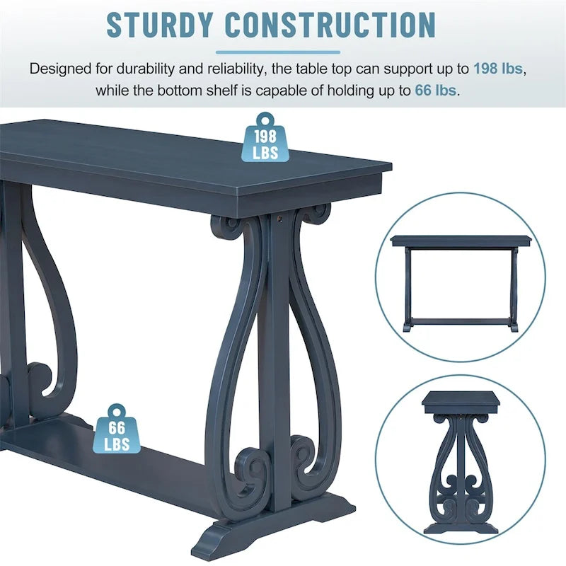 48 Inch Rustic Farmhouse Entryway Console Table