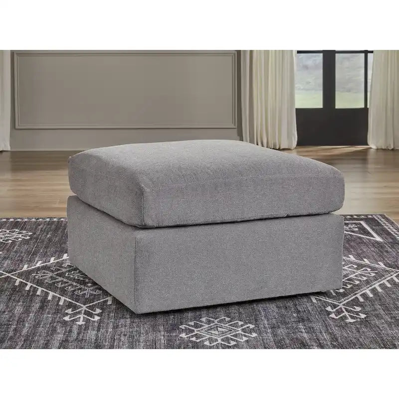Dark Gray Oversized Accent Ottoman for Living Room