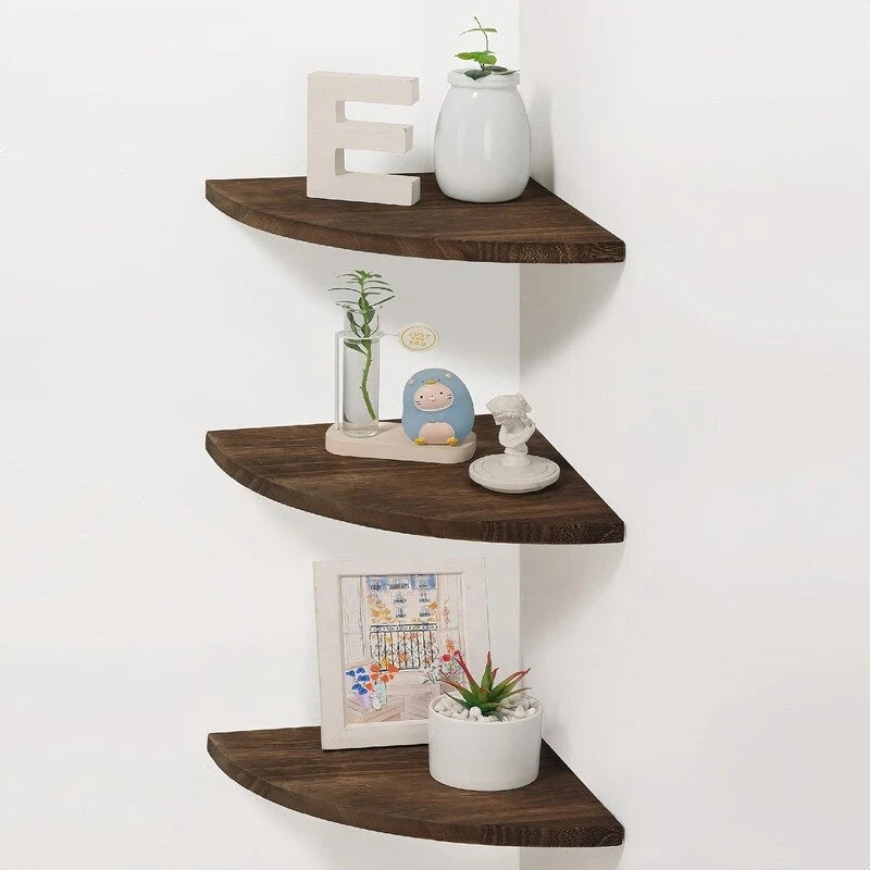 Corner Wall Shelves for Storage and Display - 10x10 inch