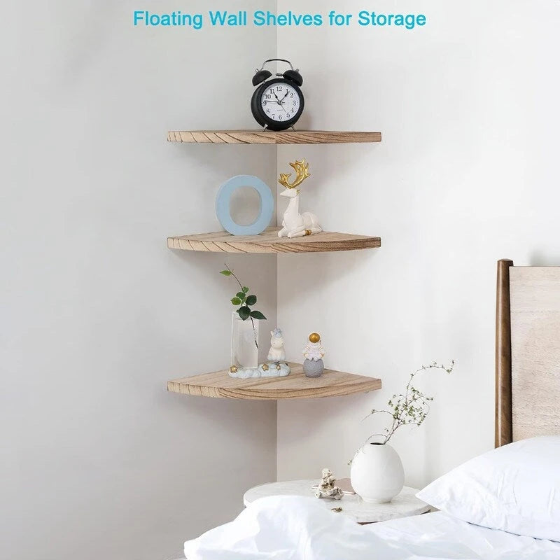 Corner Wall Shelves for Storage and Display - 10x10 inch