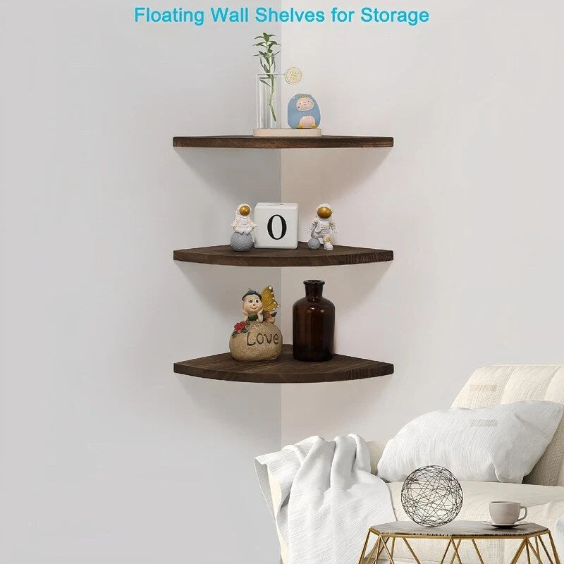 Corner Wall Shelves for Storage and Display - 10x10 inch
