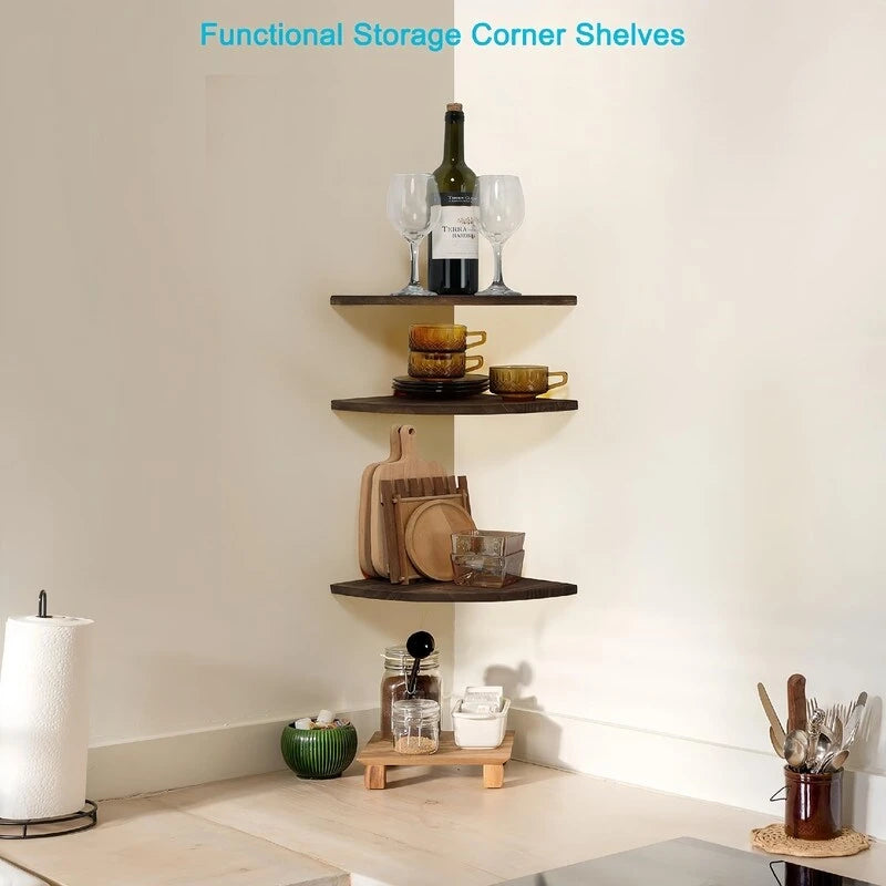 Corner Wall Shelves for Storage and Display - 10x10 inch