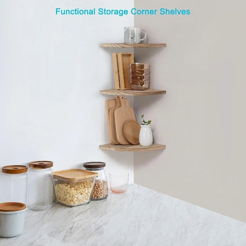 Corner Wall Shelves for Storage and Display - 10x10 inch