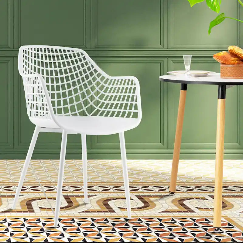 Modern Dining Chair Set of 4 Plastic Shell with Metal Legs