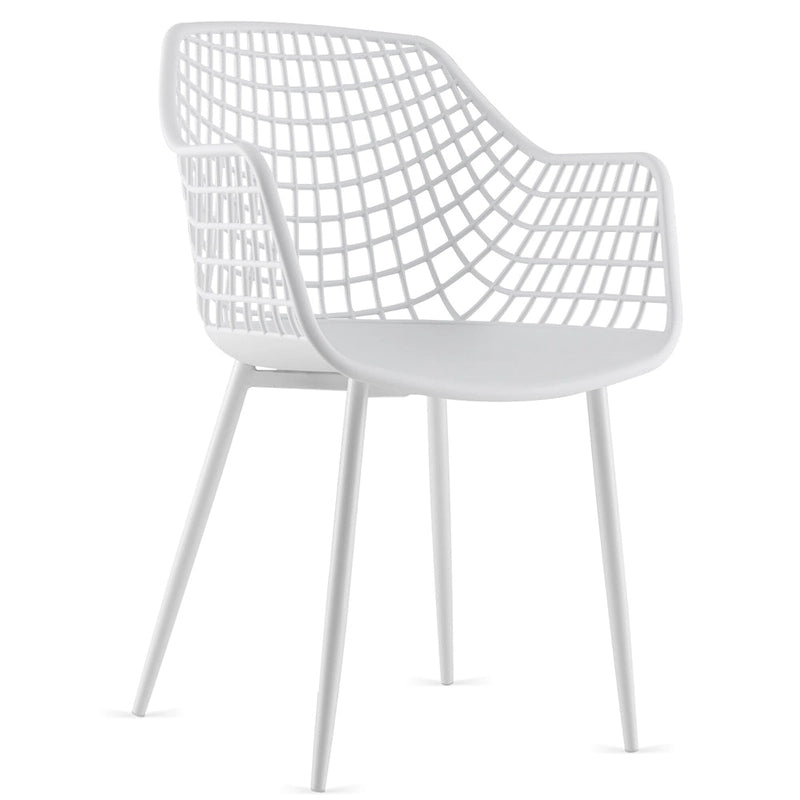 Modern Dining Chair Set of 4 Plastic Shell with Metal Legs