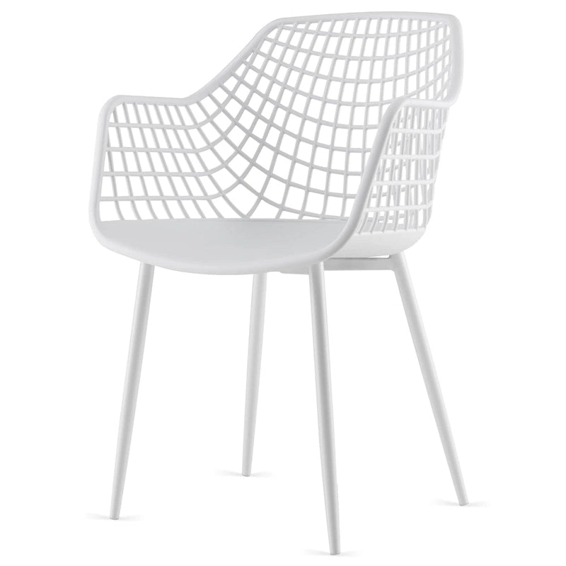 Modern Dining Chair Set of 4 Plastic Shell with Metal Legs