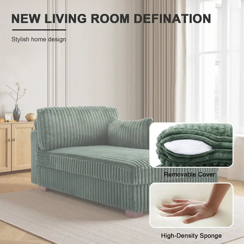 Oversized Right-Facing Chaise Lounge Sofa for Living Room