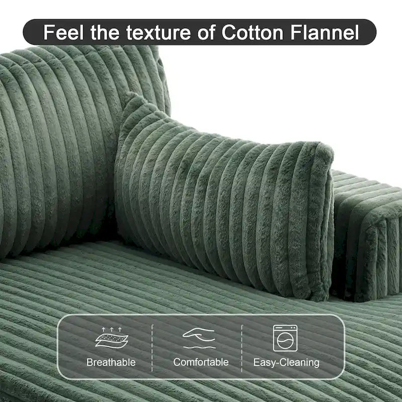 Oversized Right-Facing Chaise Lounge Sofa for Living Room