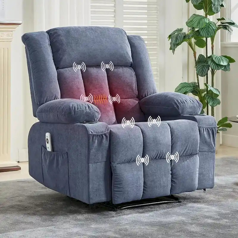 Remote Control Recliner Chair with Heat and Massage Function