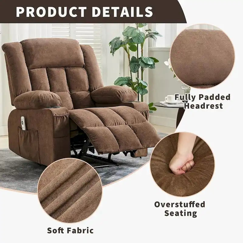Remote Control Recliner Chair with Heat and Massage Function