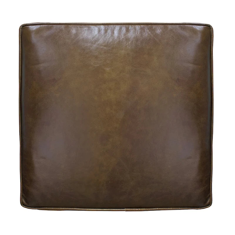 Handcrafted Mango Wood Accent Chair with Buffalo Leather Cushions