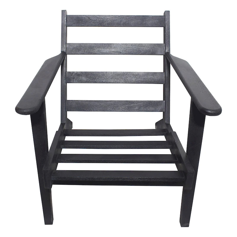 Handcrafted Mango Wood Accent Chair with Buffalo Leather Cushions