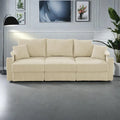 102 Inch Corduroy 3-Seater Sofa with Cup Holders and Phone Holder