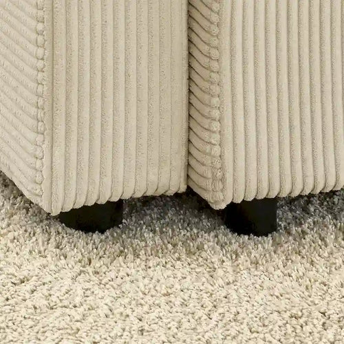 102 Inch Corduroy 3-Seater Sofa with Cup Holders and Phone Holder