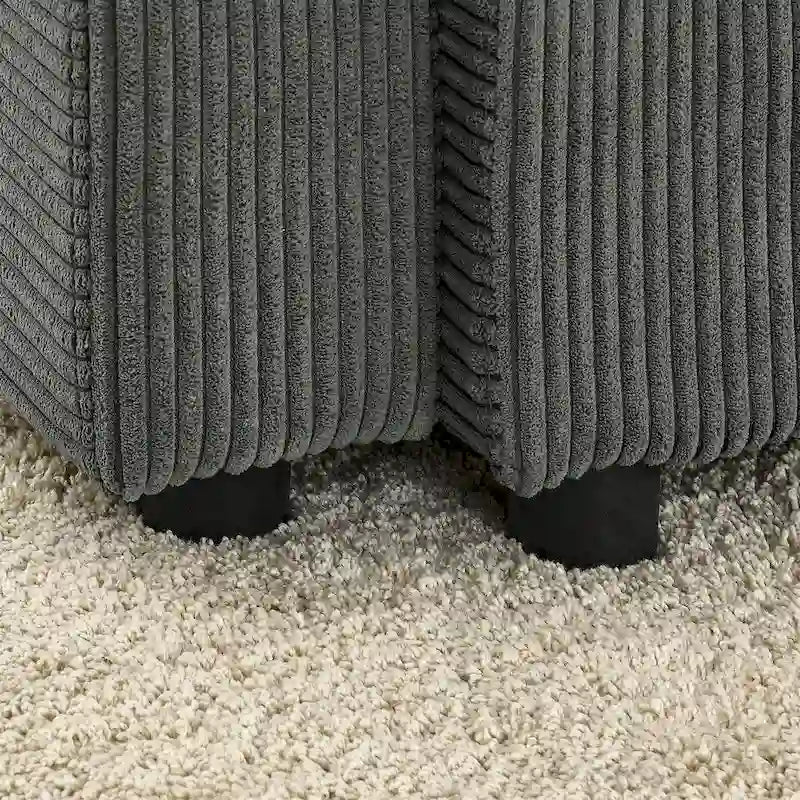 102 Inch Corduroy 3-Seater Sofa with Cup Holders and Phone Holder