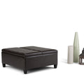 36 Inch Wide Square Storage Ottoman Coffee Table
