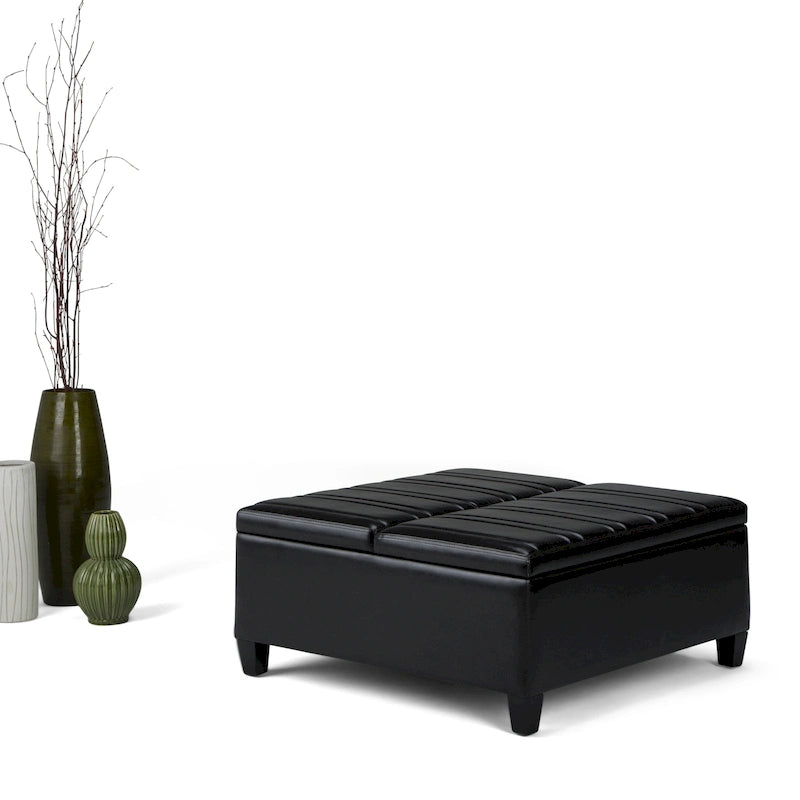 36 Inch Wide Square Storage Ottoman Coffee Table