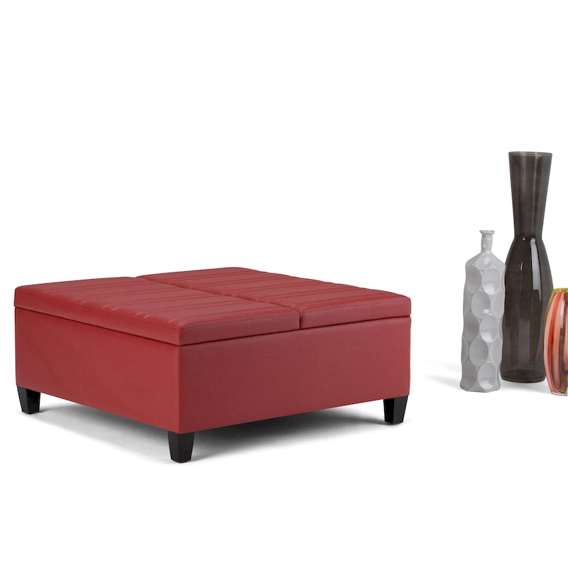 36 Inch Wide Square Storage Ottoman Coffee Table