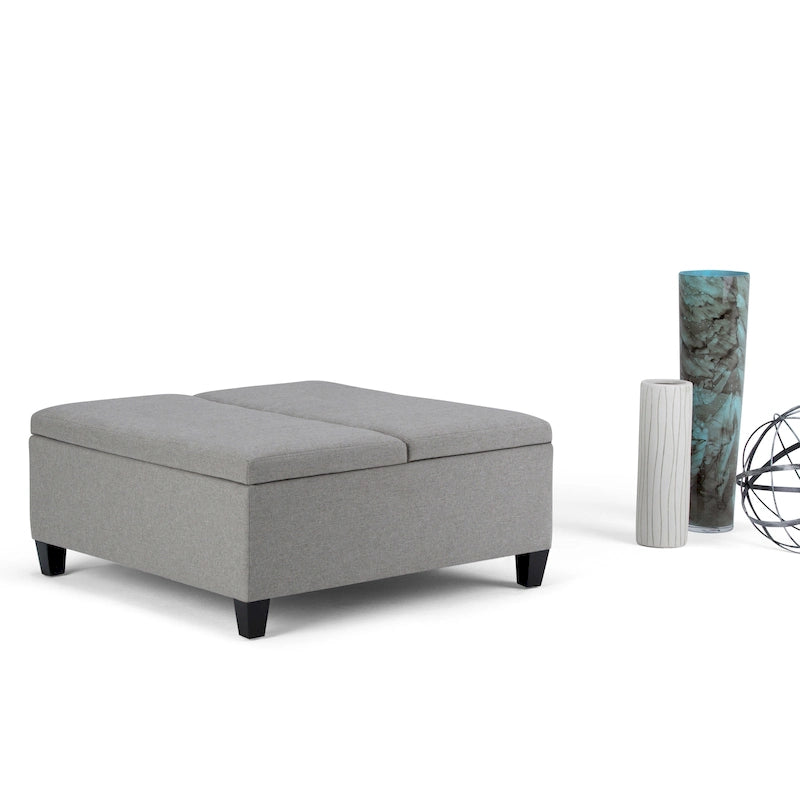 36 Inch Wide Square Storage Ottoman Coffee Table