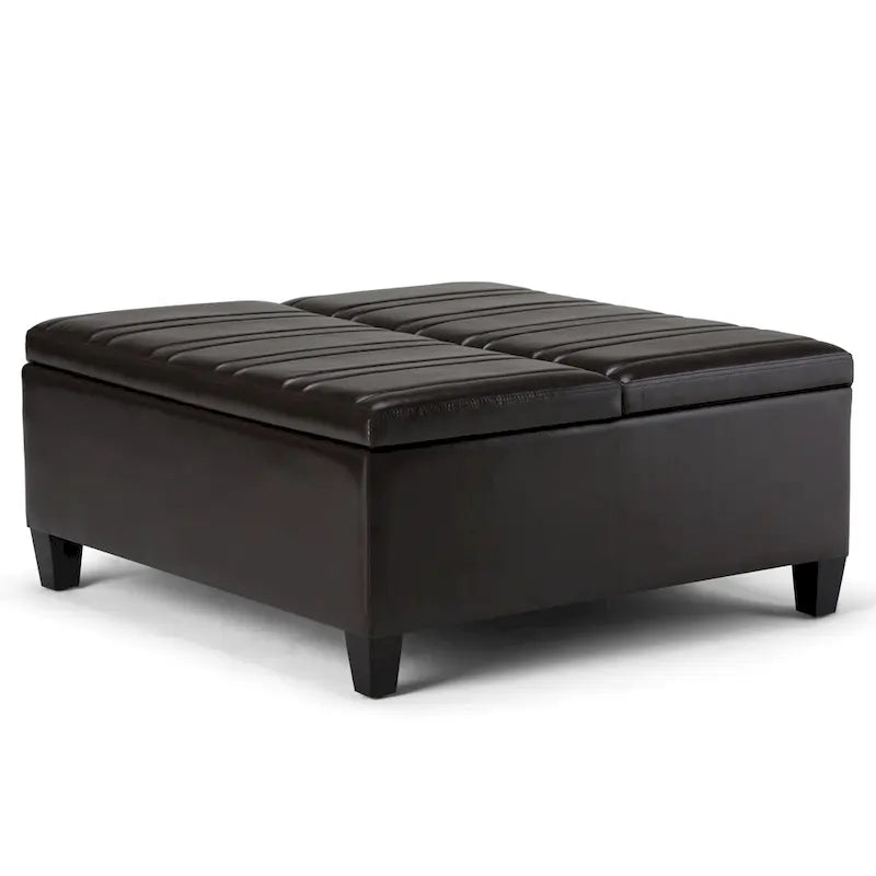 36 Inch Wide Square Storage Ottoman Coffee Table