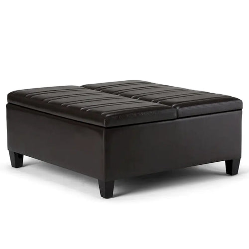 36 Inch Wide Square Storage Ottoman Coffee Table