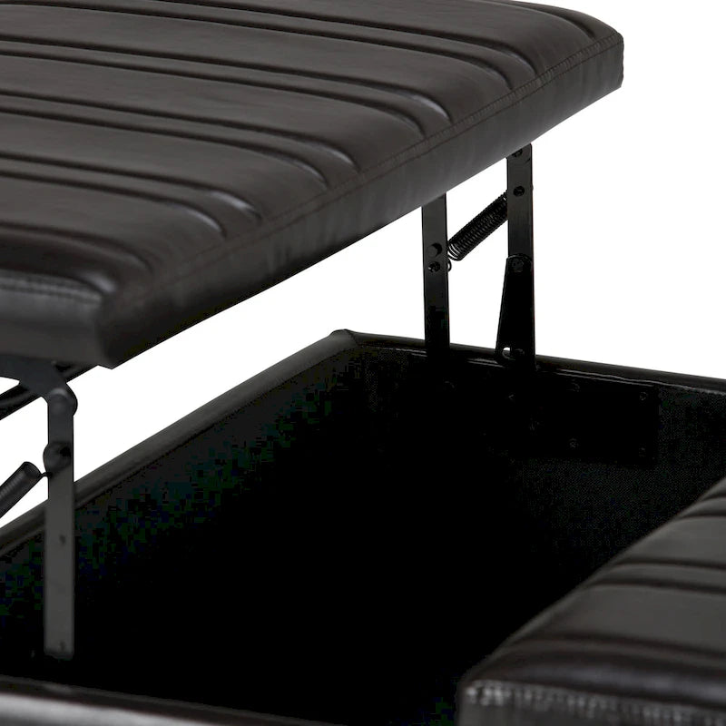 36 Inch Wide Square Storage Ottoman Coffee Table