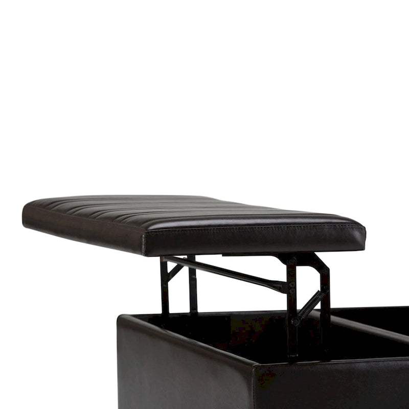 36 Inch Wide Square Storage Ottoman Coffee Table