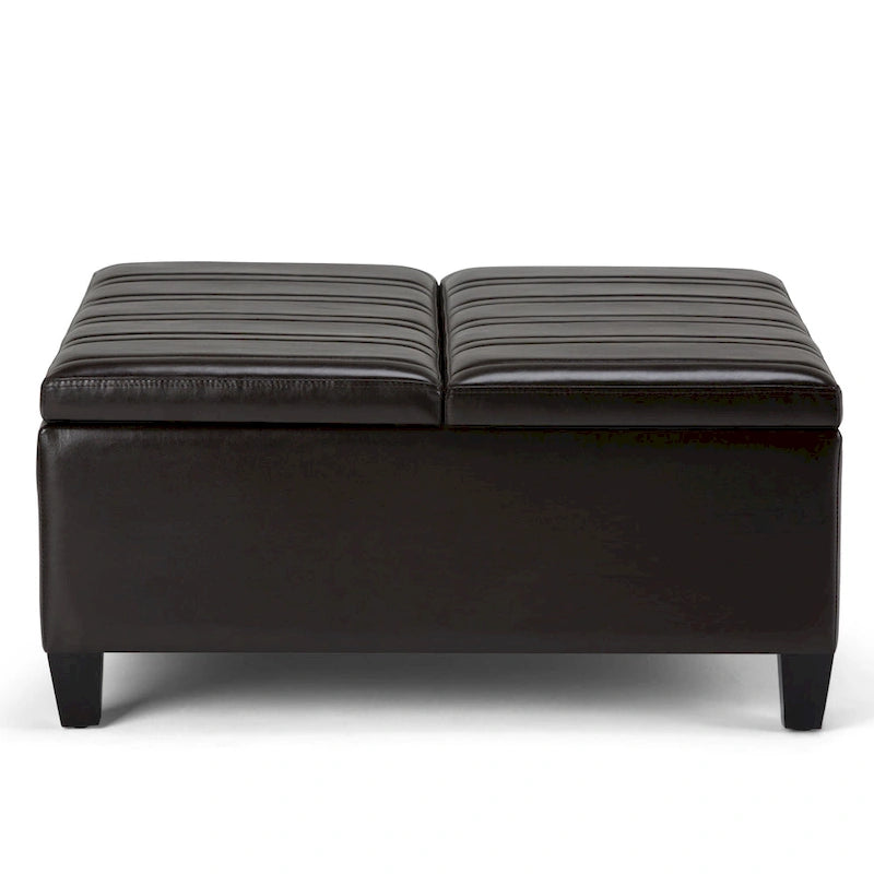 36 Inch Wide Square Storage Ottoman Coffee Table