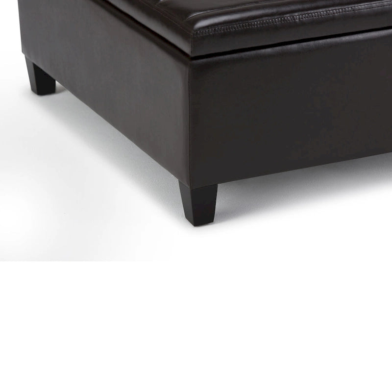 36 Inch Wide Square Storage Ottoman Coffee Table