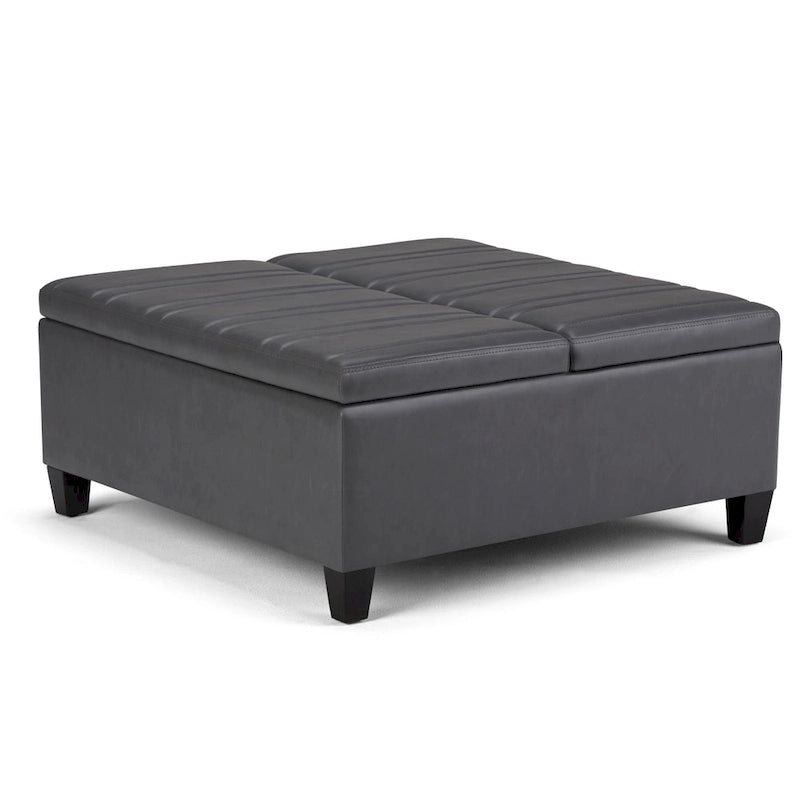36 Inch Wide Square Storage Ottoman Coffee Table