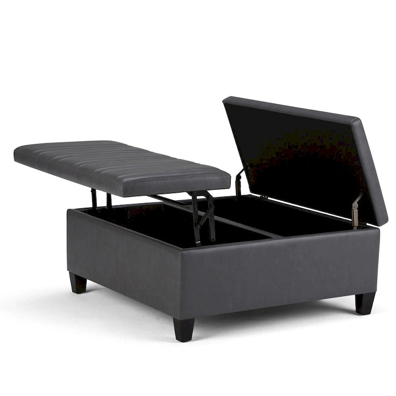 36 Inch Wide Square Storage Ottoman Coffee Table