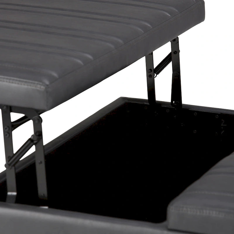 36 Inch Wide Square Storage Ottoman Coffee Table