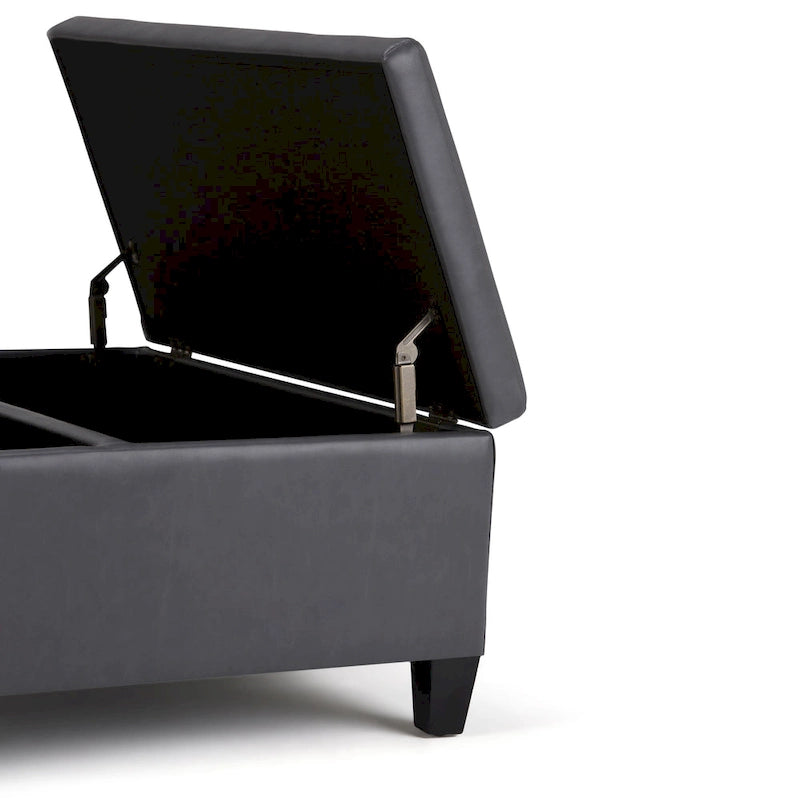 36 Inch Wide Square Storage Ottoman Coffee Table