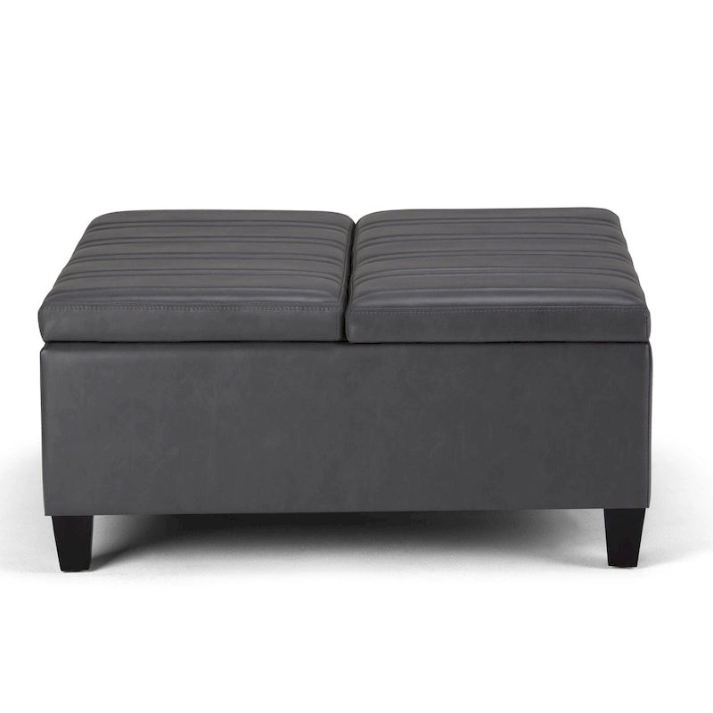 36 Inch Wide Square Storage Ottoman Coffee Table