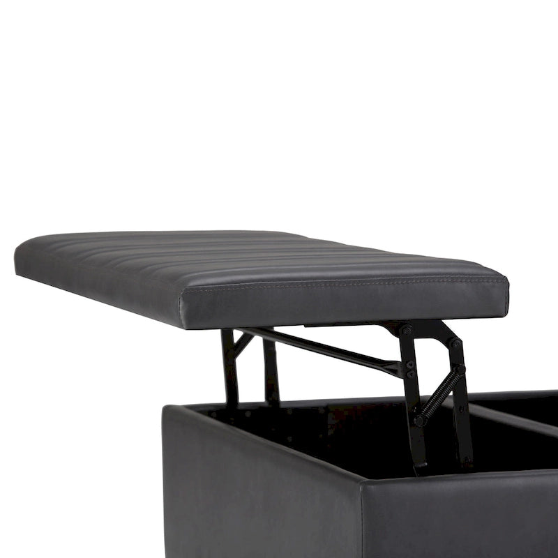 36 Inch Wide Square Storage Ottoman Coffee Table