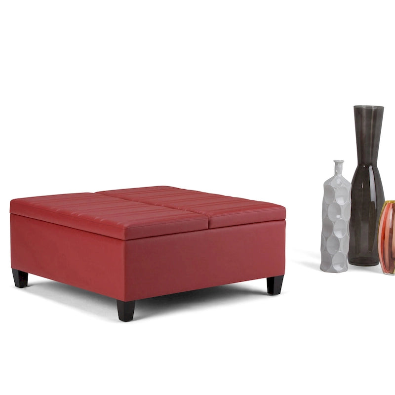 36 Inch Wide Square Storage Ottoman Coffee Table