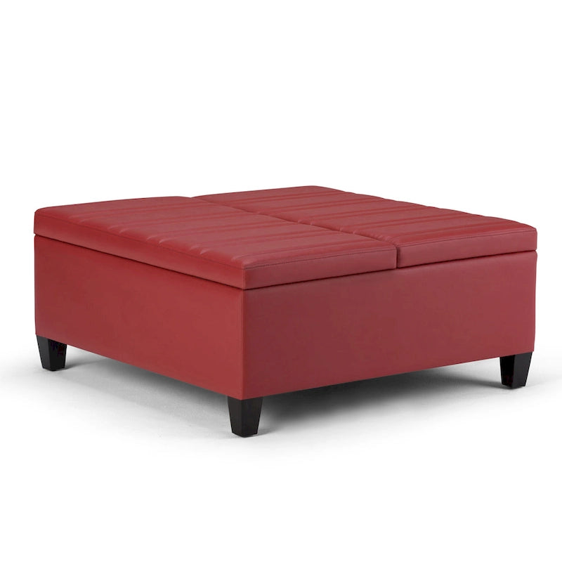 36 Inch Wide Square Storage Ottoman Coffee Table
