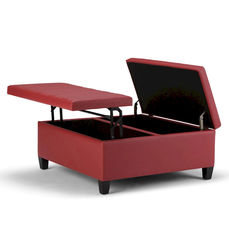 36 Inch Wide Square Storage Ottoman Coffee Table
