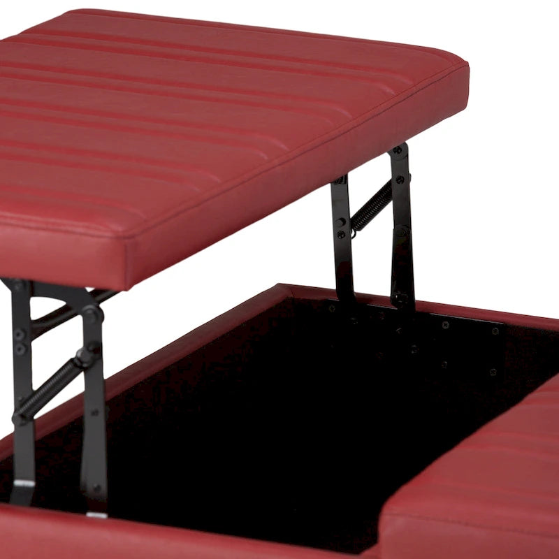 36 Inch Wide Square Storage Ottoman Coffee Table