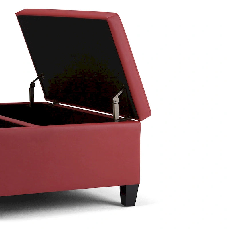 36 Inch Wide Square Storage Ottoman Coffee Table