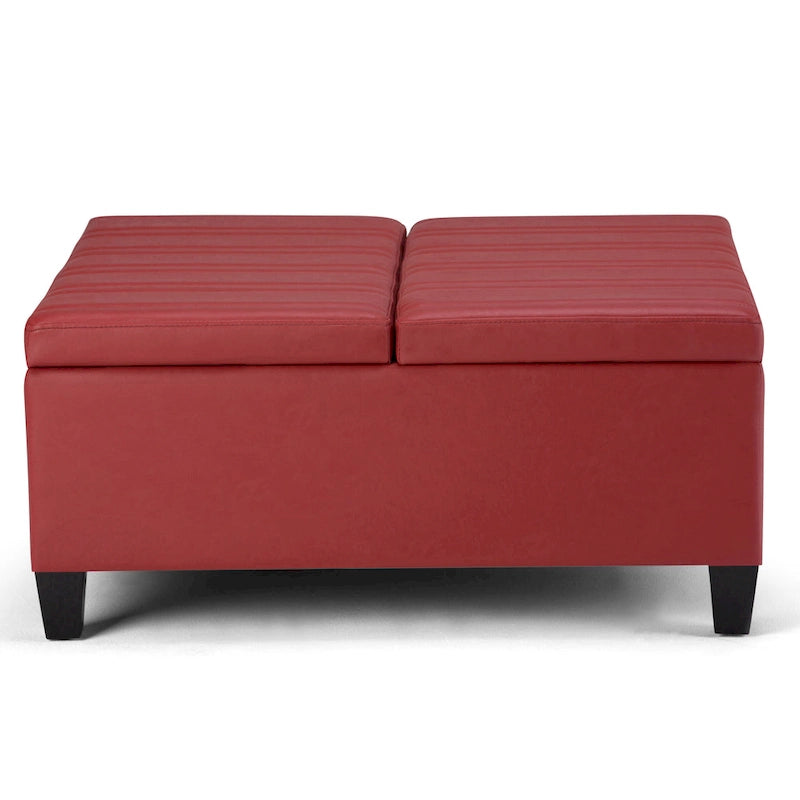 36 Inch Wide Square Storage Ottoman Coffee Table