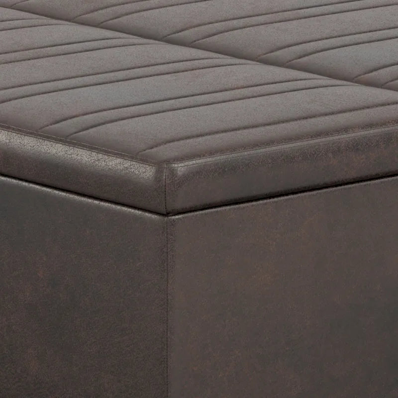36 Inch Wide Square Storage Ottoman Coffee Table