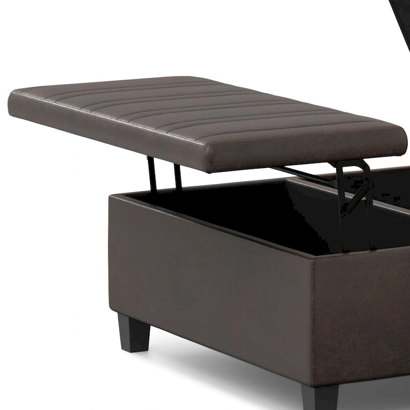 36 Inch Wide Square Storage Ottoman Coffee Table