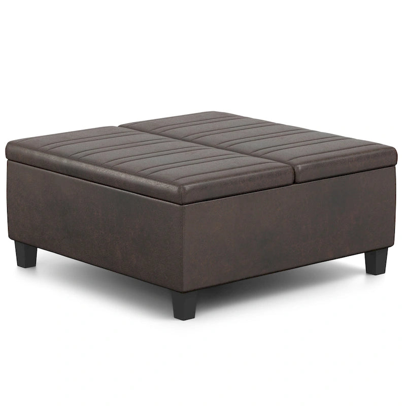 36 Inch Wide Square Storage Ottoman Coffee Table